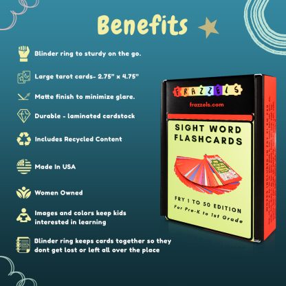 FRY 1 to 50 Sight Words Flashcards Benefits