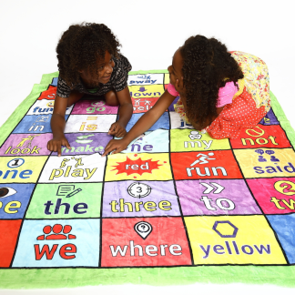 Kids Playing on Dolch Pre-Primer Sight Word Blanket