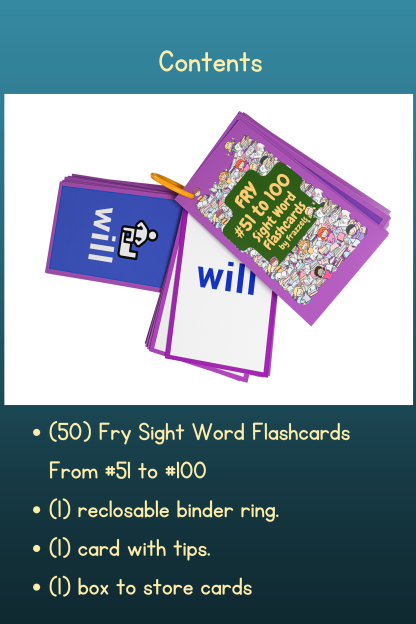 FRY 51 TO 100 - Flashcards Contents
