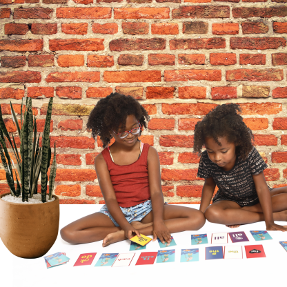 Kids Playing Go Fish Old Maid Sight Word Card Game