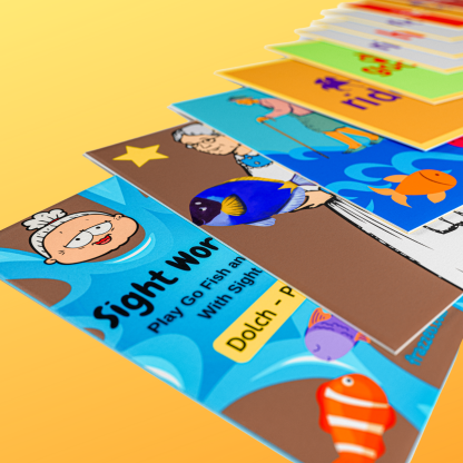 Primer Go Fish Card Game - Cards Spread Out