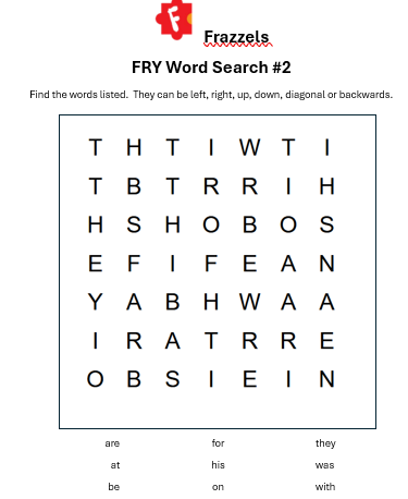 Sight Word Search #2