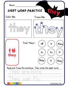 worksheet - they - thumbnail