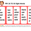 FRY 26 to 50 Sight Word List - thumbnail