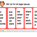 FRY 26 to 50 Sight Word List - thumbnail