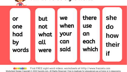FRY 26 to 50 Sight Word List – thumbnail