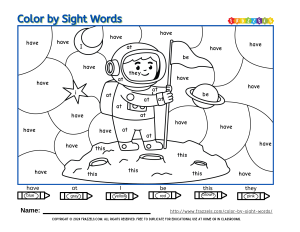 Color by sight words - astronaut - thumbnail