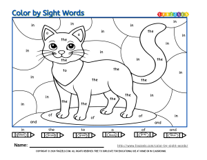 Color by sight words - cat -thumbnail