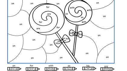 Color by sight words – lollipop – thumbnail