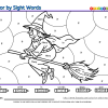 Color By Sight Words - Witch - it, with, is, words, they, are