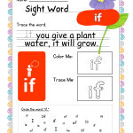Sight Word "if" Worksheet